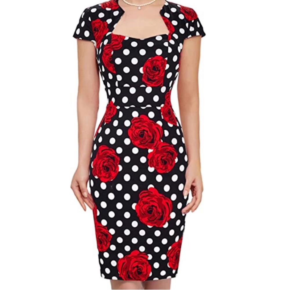 Grace Karin 1950s Style Wiggle Plus Size Dress
